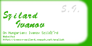 szilard ivanov business card